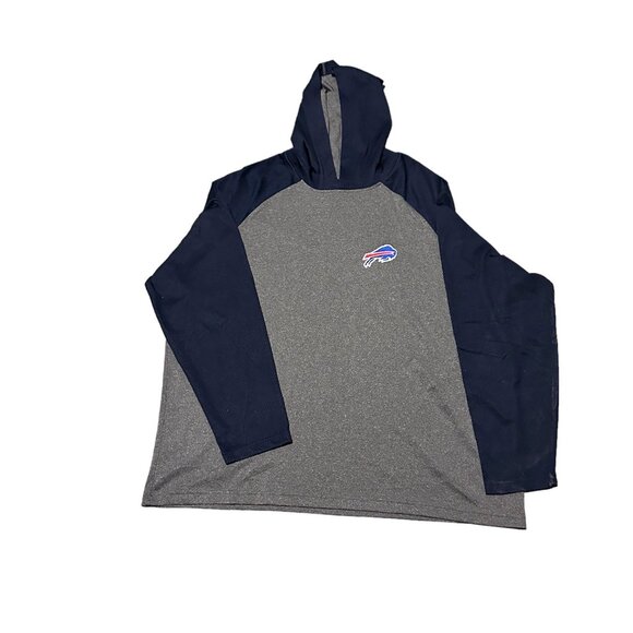 Buffalo Bills Antigua NFL Hooded Sweatshirt Gray/Navy Mens XL Polyester Sportswe - Picture 4 of 15